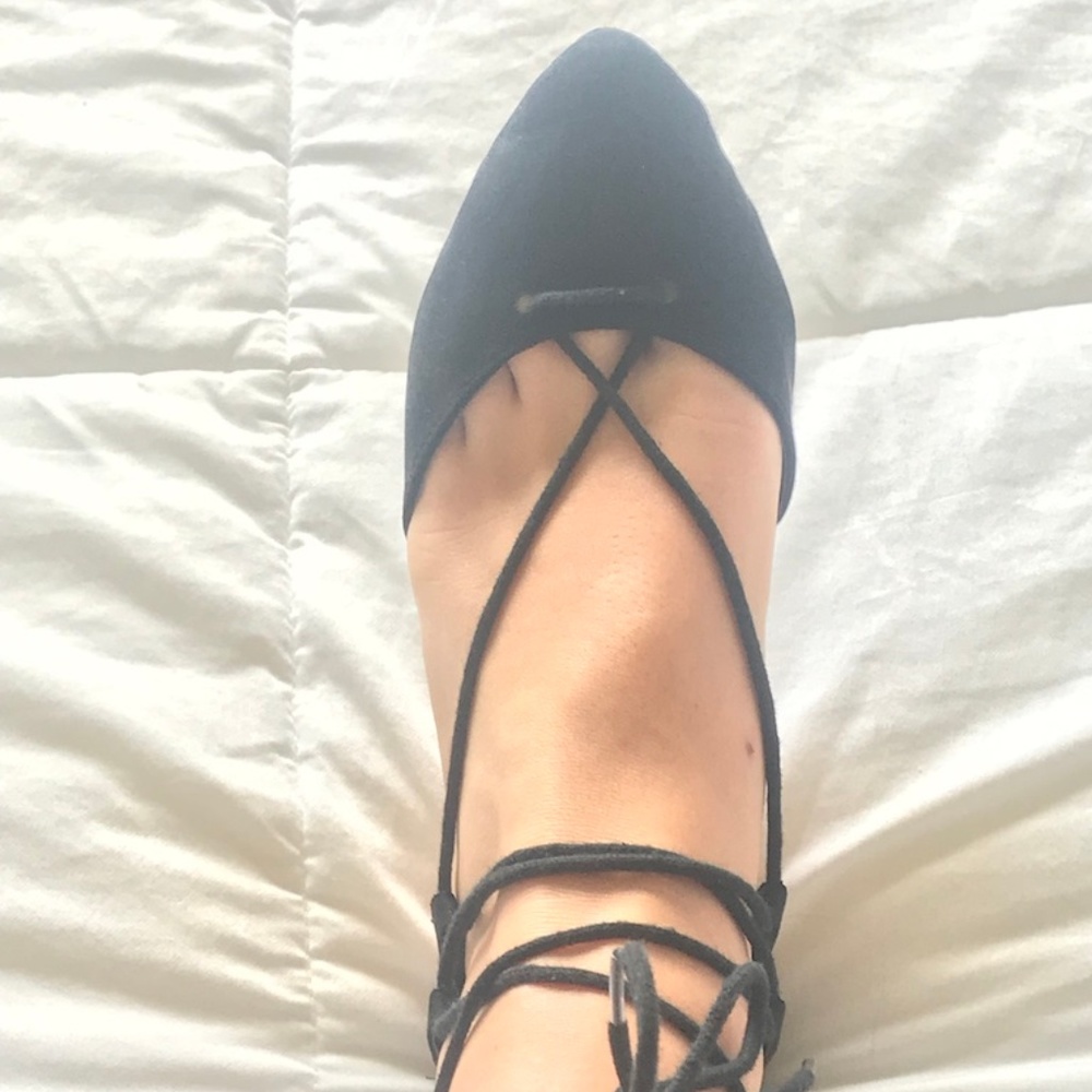 Black Lace Up Flats
